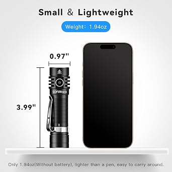 sofirn SC18 Rechargeable Flashlight 1800 High Lumens, Super Bright EDC Pocket Light with USB-C Charging, IP68 Waterproof Handheld Flashlight for Camping, Hiking, Dog Walking & Emergency