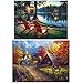Topus 2 Pack 5D DIY Diamond Painting Full Drill Paint with Diamonds Living Room Village Farm & Village River for Home Wall Decor by Number Kits (12X16inch)