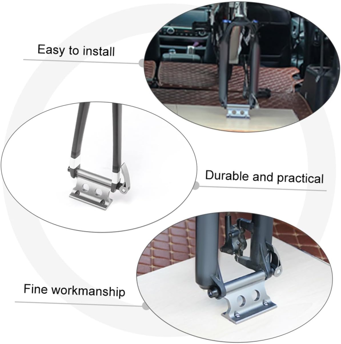 2pcs Bike Fork Holder Front Wheel Fork Fixer for Cars and Suvs Quick Release Mount Bracket Easy Install Bicycle Stand for Storage and Transportation