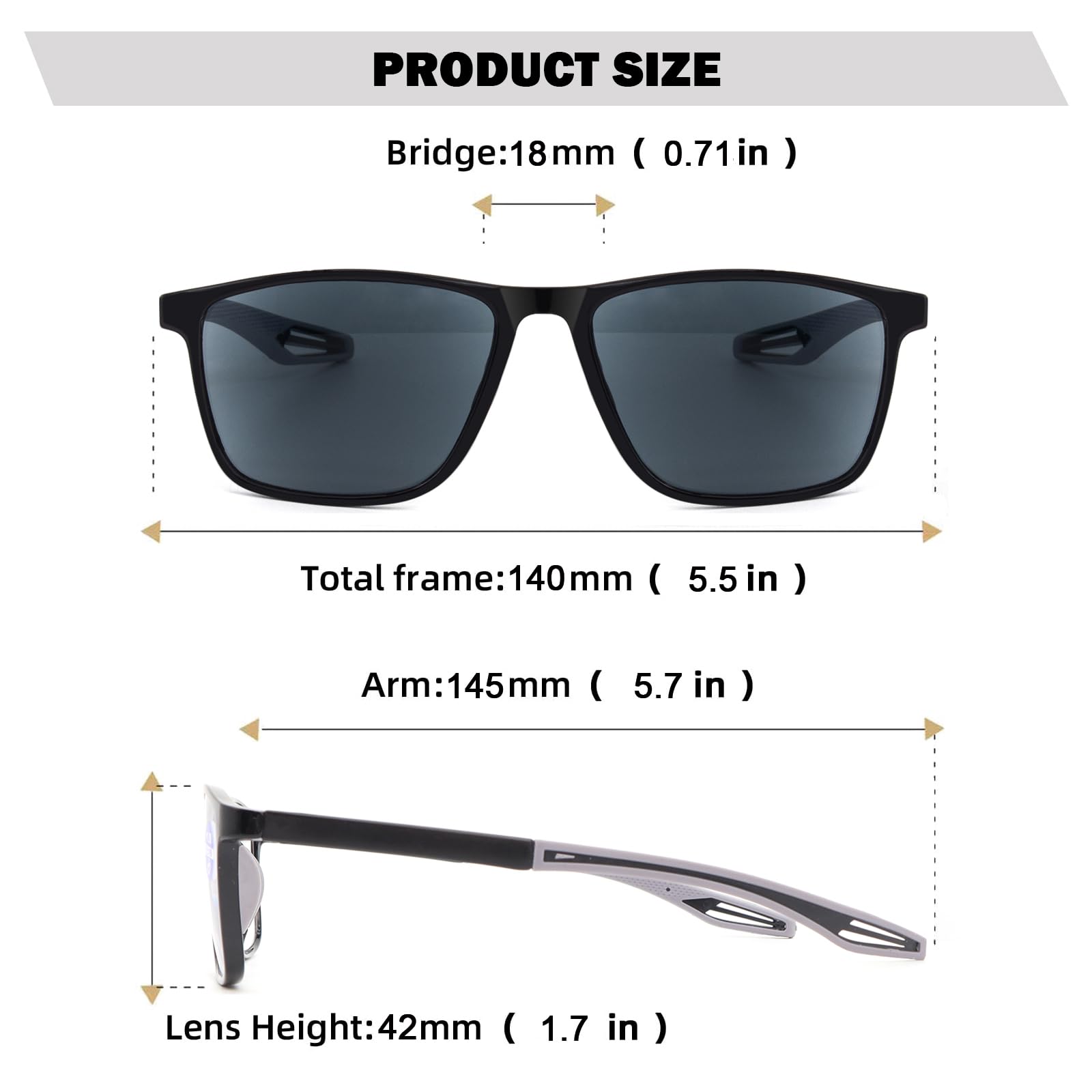 Paquete de 2 lentes de sol de lectura para hombres y mujeres, protección UV400, ligeros, para exteriores, lentes de sol de lectura, no bifocales