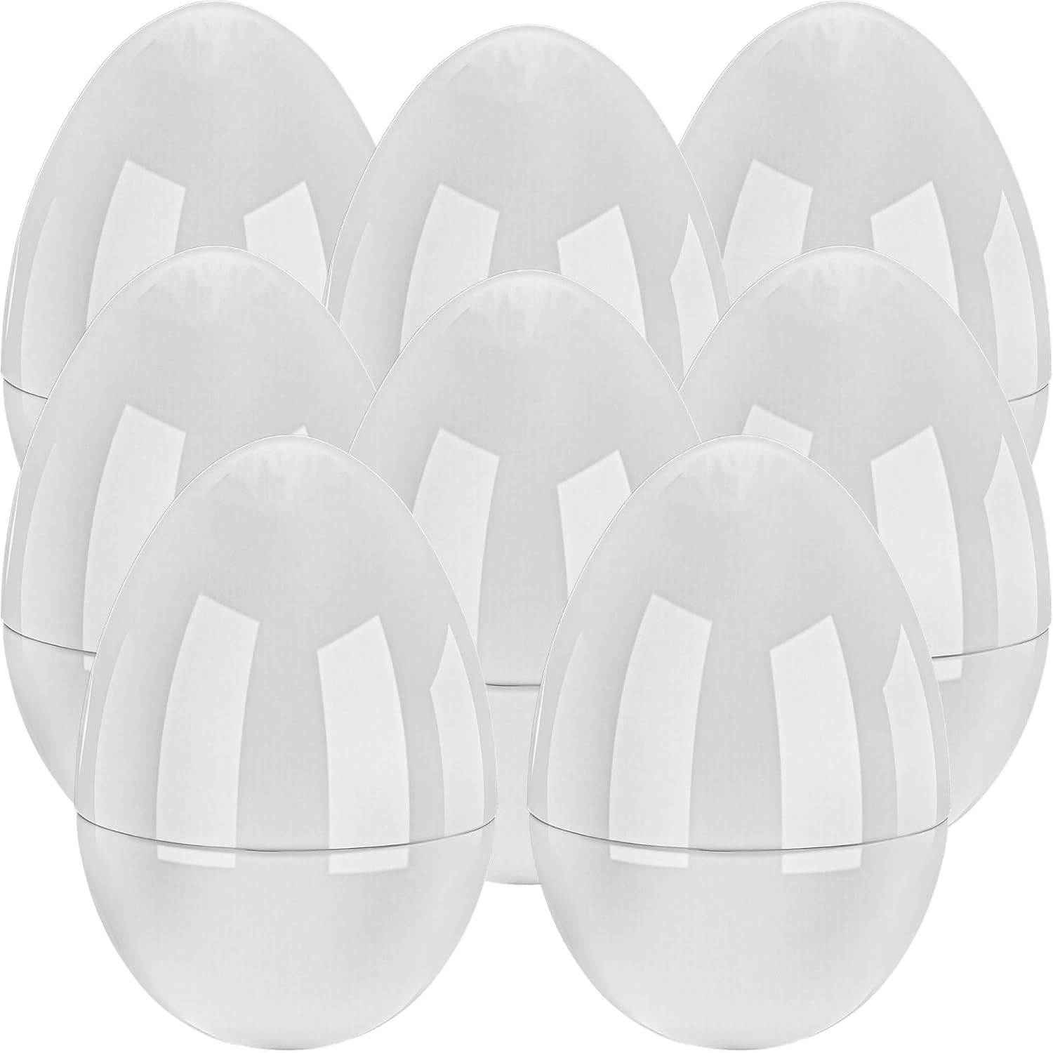 10 Pack 8 Inch Jumbo White Easter Eggs DIY Giant Fillable Plastic Blank Eggs for DIY Craft Basket Stuffers Hunt Game Easter Party Favors