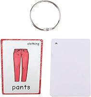 Vista 2 de SANTSUN Juego de tarjetas didácticas de ropa para niños pequeños (36 piezas) Tarjeta de aprendizaje para niños y tarjetas de bolsillo Montessori