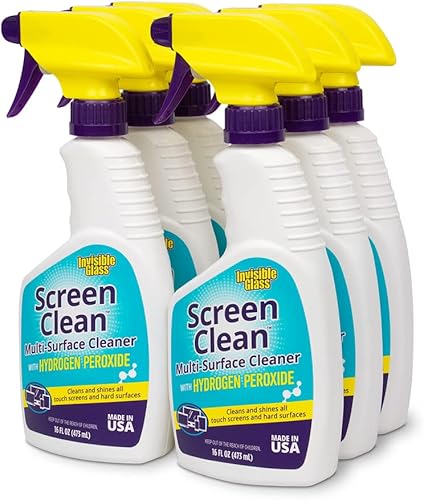 Invisible Glass 92013-6PK - Limpiador multisuperficie de 16 onzas, perfecto para pantallas táctiles, limpia higiénicamente laptops, teléfonos