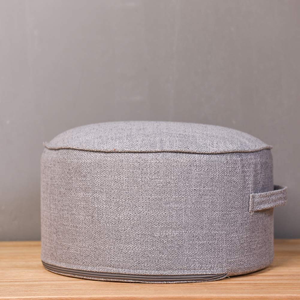 Pouf ottoman repose-pieds gris pour coin lecture de petit espace