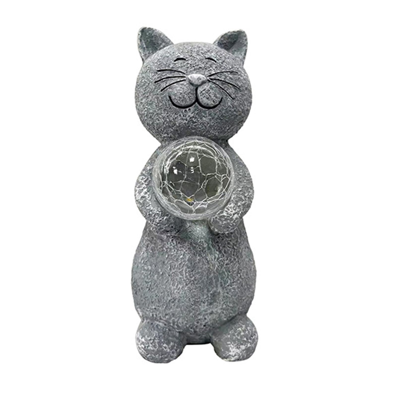 matumou Solar Cat Statue Light, Garden Kitty Holding Lantern Sculpture, Outdoor Waterproof Resin Kitten Solar Light for Yard Patio Lawn