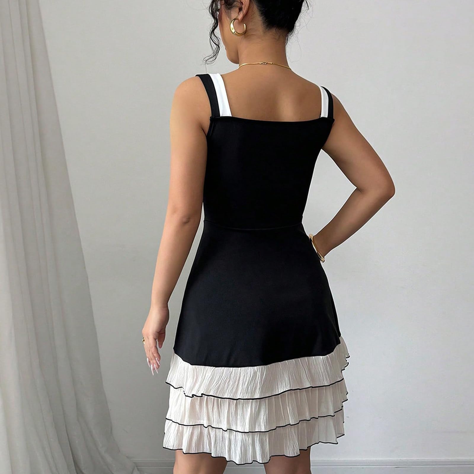 Vestito Sexy Donna Estivo Mini Abito Senza Maniche Vestito Corto da Sera con Spalle Scoperte Abiti Bodycon Aderente Abito da Casual Cocktail Festa Discoteca