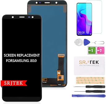 SRJTEK for Samsung Galaxy J810 TFT LCD Screen Replacement 6.0",NOT AMOLED Include Tempered Glass for Samsung Galaxy J8 2018 J810M J810F J810G J810Y J810GF Touch Screen digitizer Glass Assembly Kits