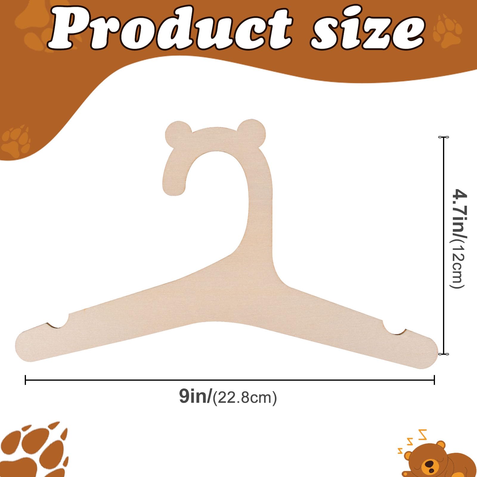 Appendiabiti In Legno Per Bambini - Set 10 Grucce Anti-Scivolo Per Vestiti E Pantaloni - Foto 8