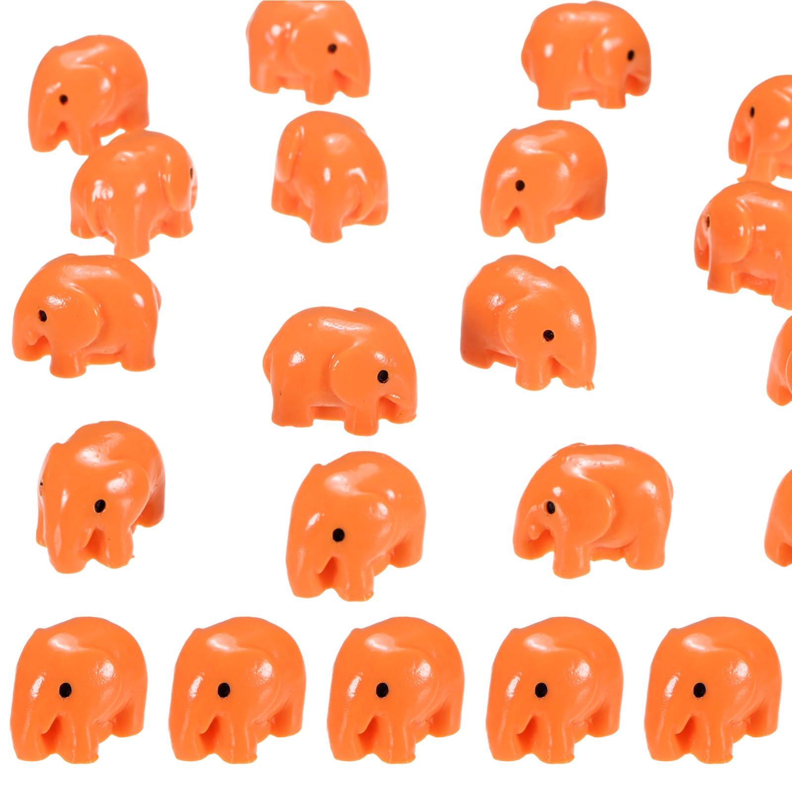 M METERXITY 20-Pack Mini Resin Elephant, Small Tiny Elephant Figurines for Fairy Garden Decor/Micro Landscaping Home/Aquarium/Craft Supplies, Cute Resin Animal Statues [Orange]