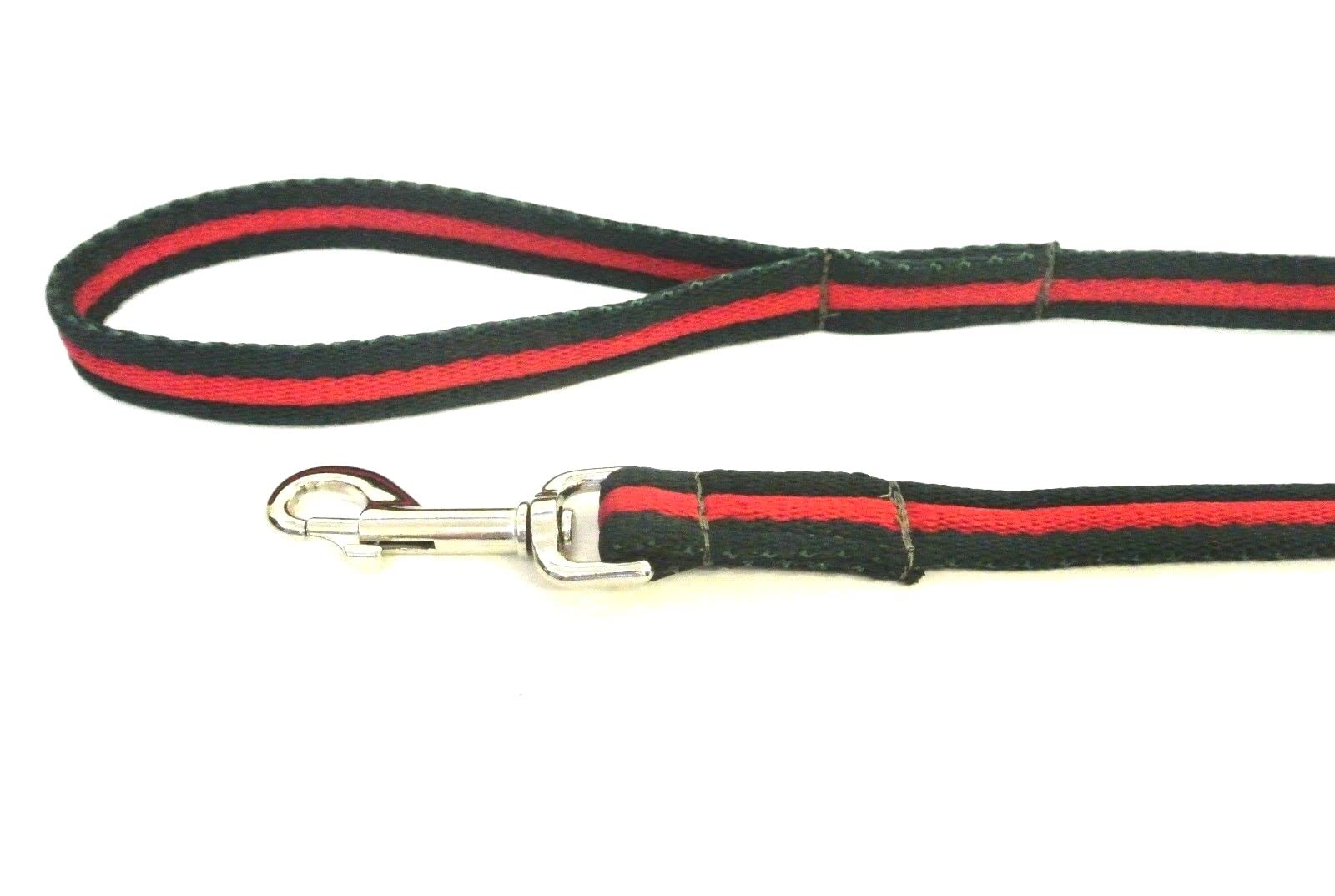 Short Dog Lead Walking Leash Training Close Control 45" 76" Long In 25mm Soft Air Webbing (Forest Green/Red, 76" (1.9 Metres)) โ image 1