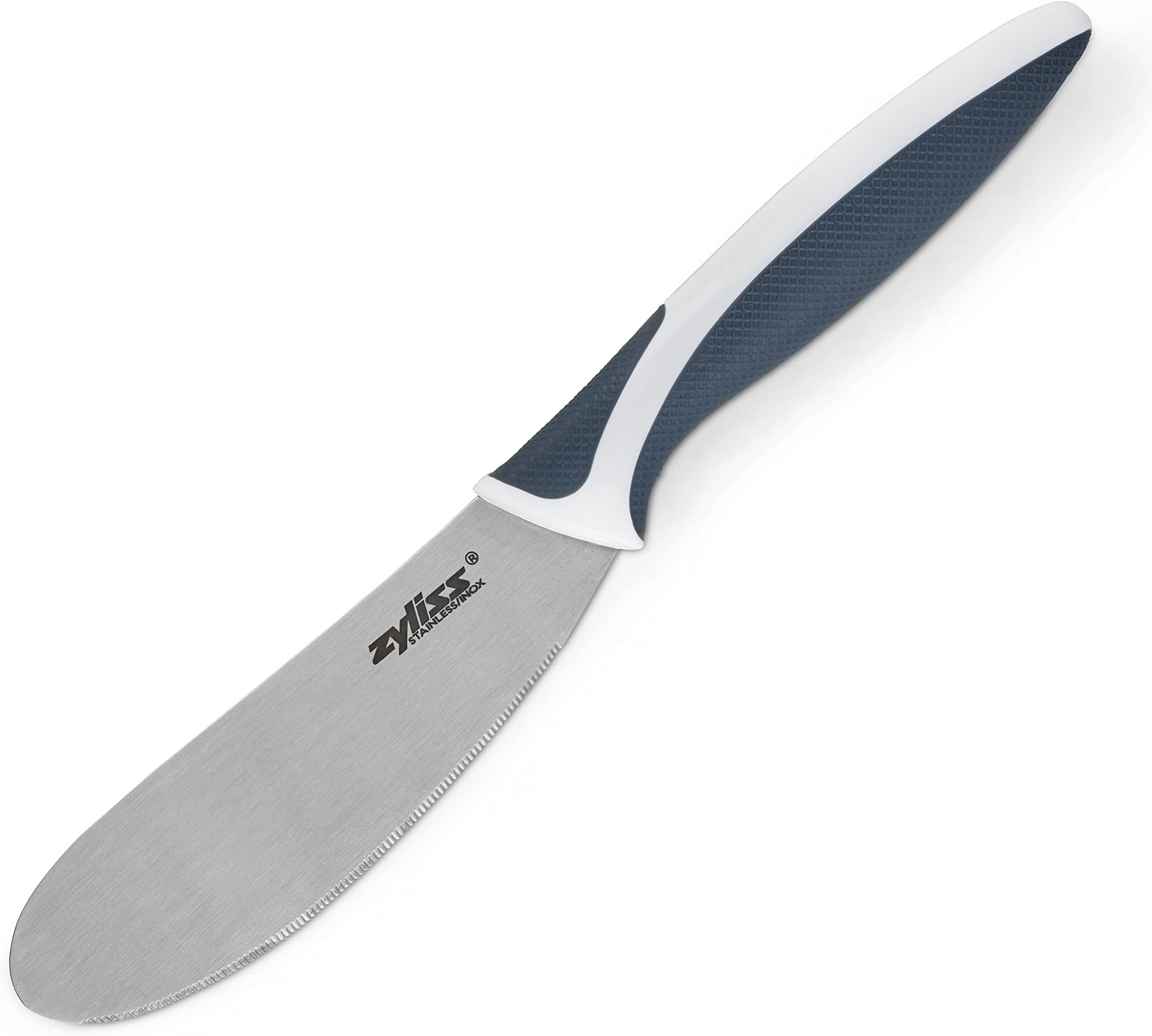 E920250 Comfort Spreading Knife | Japanese Stainless Steel | Black/White | Butter Knife/Butter Spreader/Cheese Spreader | Dishwasher Safe | 5 Year Guarantee