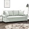2-Seater Sofa, Light Grey Velvet 100% Polyester Upholstery, Modern Design Couch for Living Room, Durable Metal Frame, Easy Clean Removable Cushion Covers, 67.7 x 67.7 x 31.5 Inch Dimensions