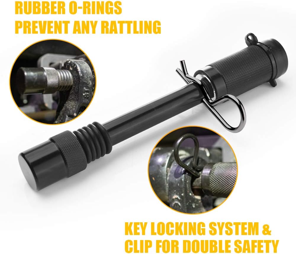 MICTUNING Trailer Hitch Lock Pin Set 5/8 and 1/2 Inch with One Locking System Anti-Rattle for Class I,II,III,IV,V Hitches