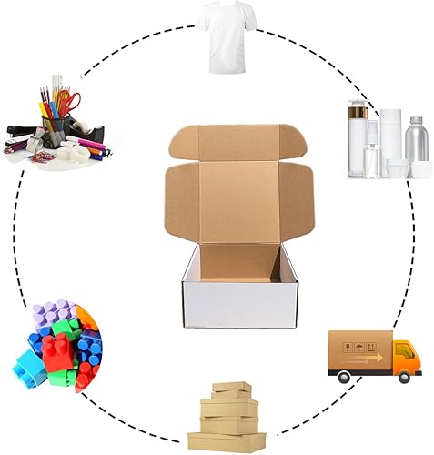 Miniatura 2 de Cajas de envío de 9 x 9 x 4 pulgadas, paquete de 20 cajas de cartón corrugado blanco para embalaje de pequeñas empresas