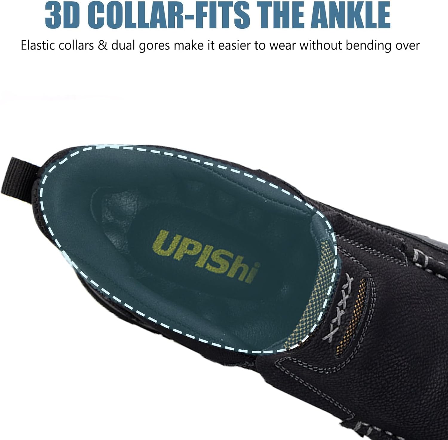 UPIShi Men's Hands Free Slip On Walking Leather Loafers Slip-ins Work Office Dress Casual Outdoor Lightweight Cushioning Shoes - Image 7