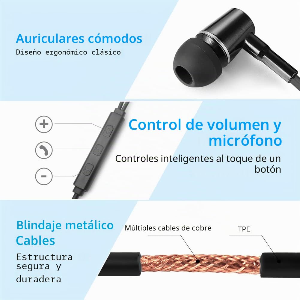 Auriculares ibrain de Tubo de Aire Auriculares de Tubo de Aire con Micrófono y Control de Volumen Auriculares ibrain de Tubo de Aire para una Escucha Segura y Saludable (Negro)