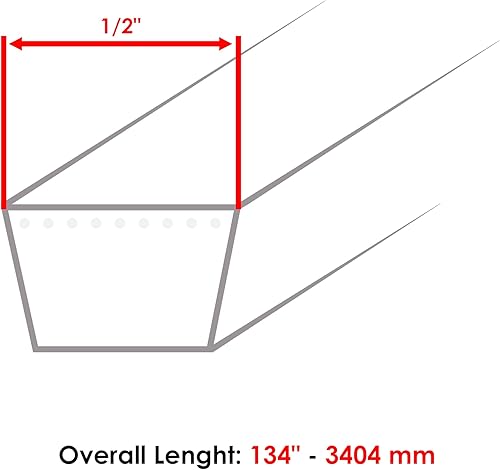 Miniatura 2 de Caltric Cinturón de cubierta compatible con MTD Troy-Bilt Cub Cadet de 50 pulgadas / 1/2 x 134 pulgadas 95404044 954-04044A 2X
