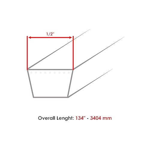 Miniatura 2 de Caltric Cinturón de cubierta compatible con Troy Bilt RZT50 Mustang RZT50 (50") 954-04044 754-04044 (1/2x134)