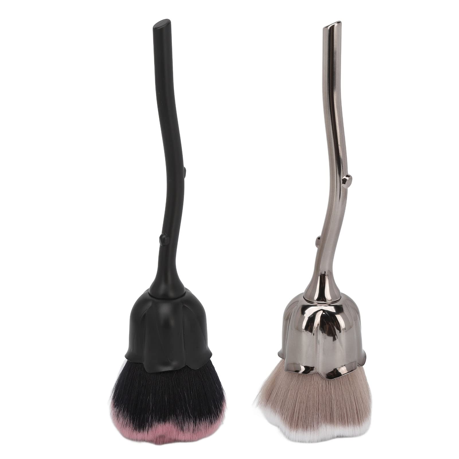 2PCS Rose Flower Makeup Brush, Fluffy Soft Nail Art Dust Remover Brush Blush Brush Nail Powder Brush for Daily Makeup Manicure