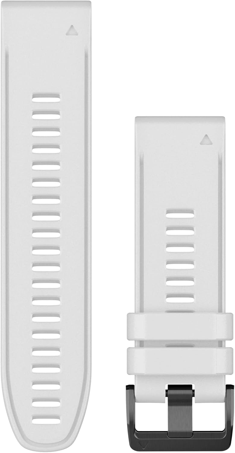 Garmin QuickFit 26mm Watch Band and Optional Extra Long Strap, White Silicone, (010-12903-00)