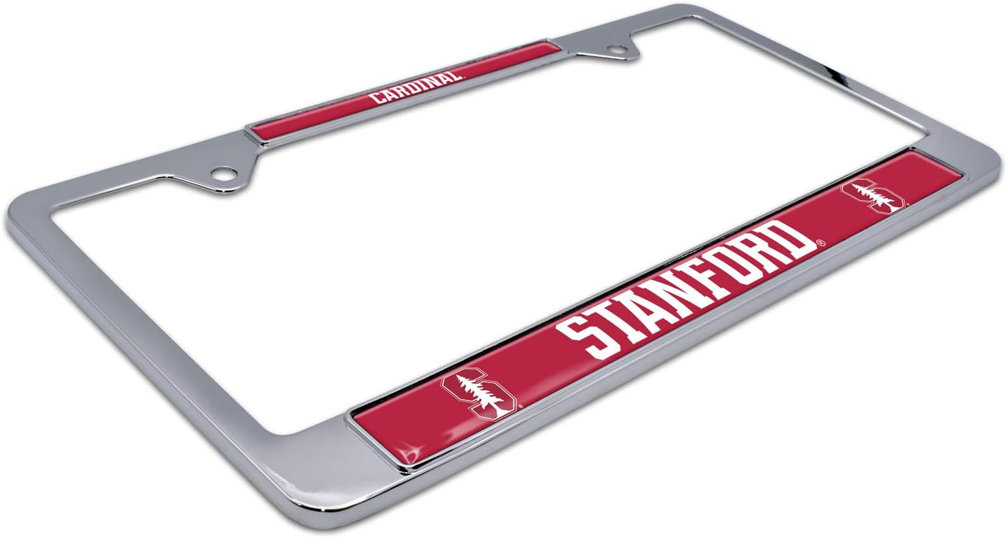 Elektroplate Officially Licensed Standford University Cardinals 3D Doming Chrome-Plated All-Metal Standard Size License Plate Frame Tag Holder for Cars/SUVs/Trucks Weatherproof Auto Accessory