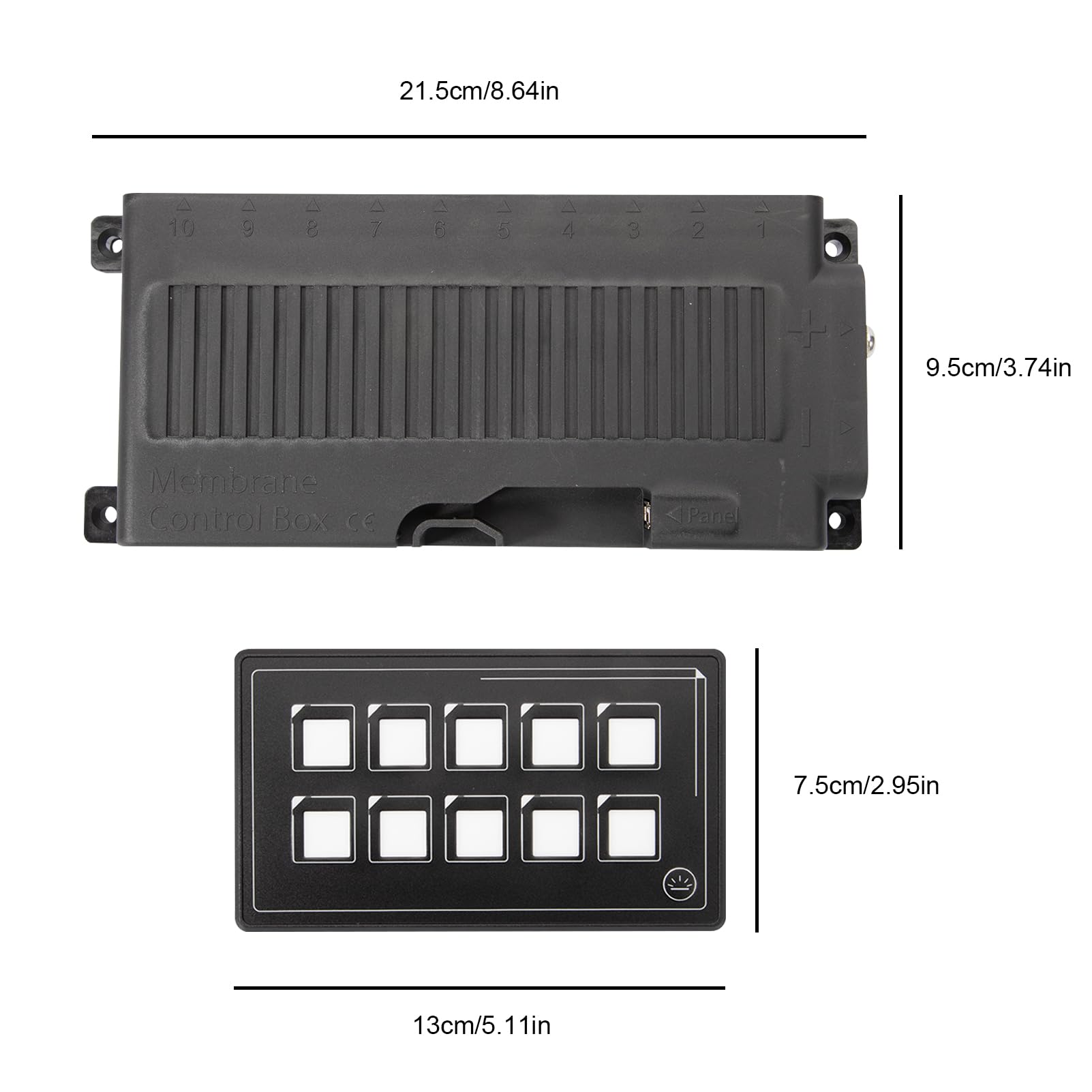 Toutch Pannello di controllo a membrana 10P con Bluetooth, cablaggio touch integrato PPTC pannello di interruttore per camper barche