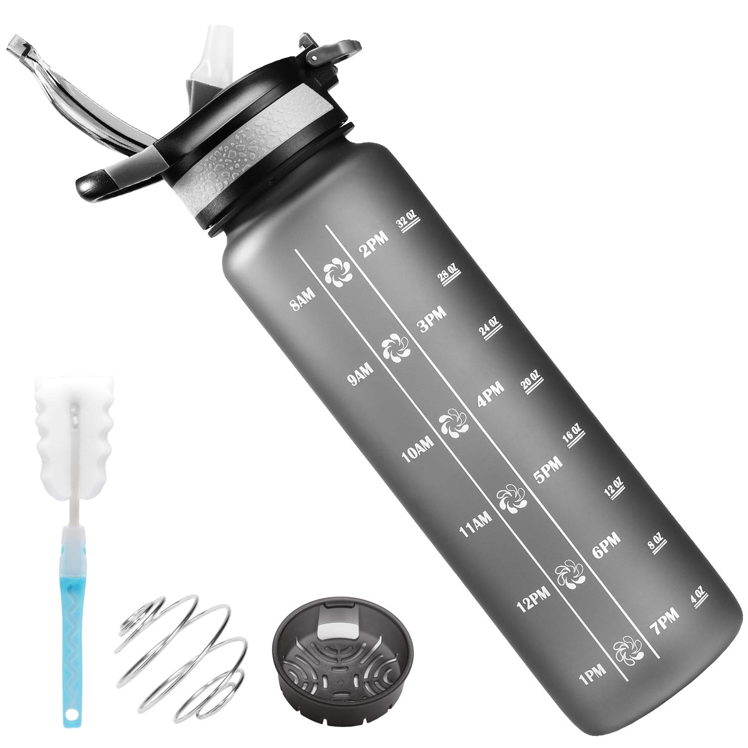 Buy TWING 32oz Drinking Water Bottle with Straw & Time Marker, Reminder