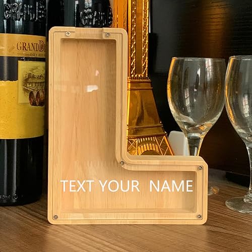 Miniatura 29 de TAONE Hucha personalizada para niños con grabado láser, alcancía de madera personalizada