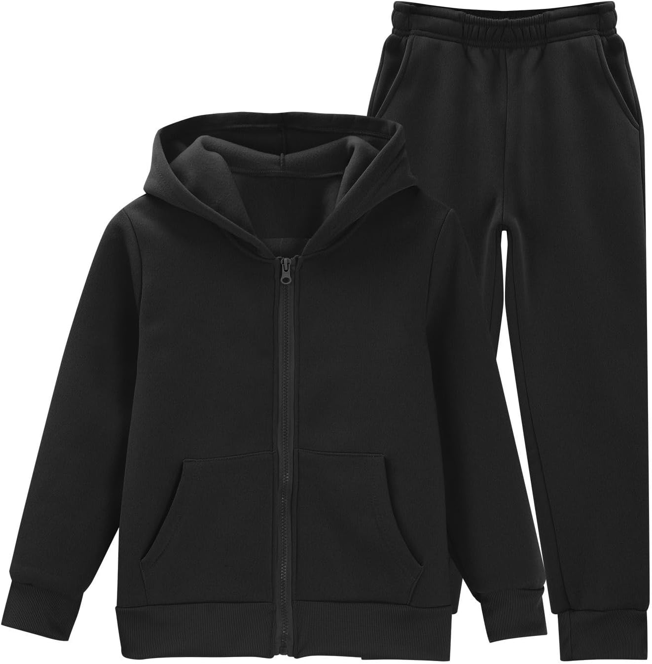 Girls Boys 2 Piece Tracksuit Athletic Sweatsuit Zip...