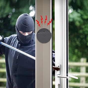 For Tuya-Compatible Vibration Alarm Sensor for Home Security Systems 130dB Sound for Window and Door Intrusion Detection (Black )