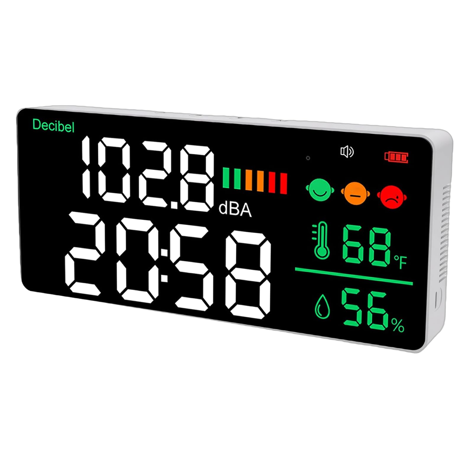 Annadue Medidor de Decibelios con Pantalla LED de 28cm, 30-130dB para