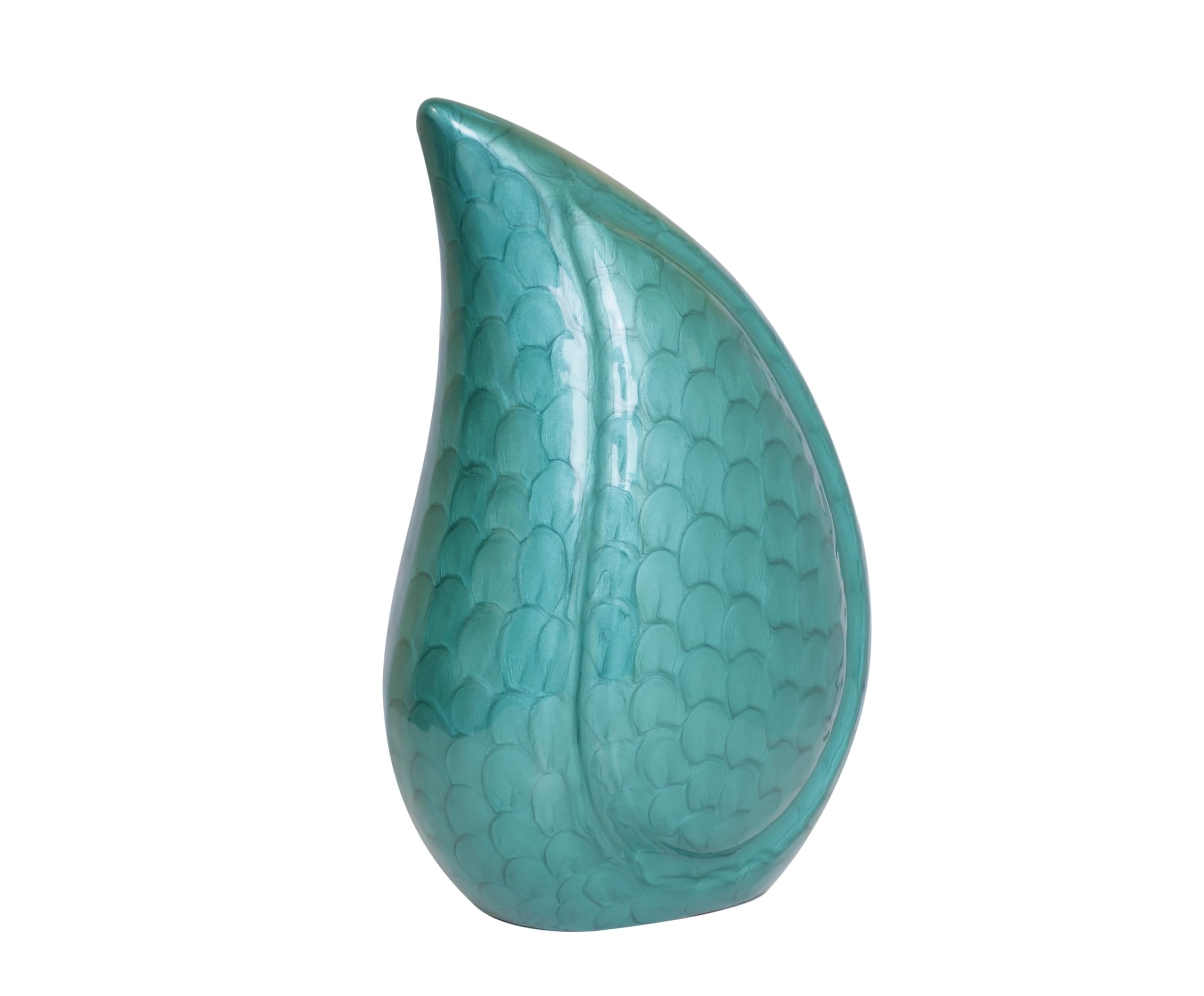 Cremation Urn for Ashes, Aluminium Teardrop Memorial Urn For Adult (Green)