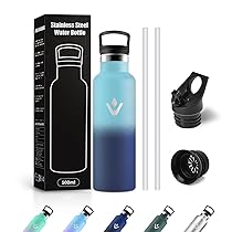 Bottiglia Termica 500ml, Borraccia Termica con Cannuccia, Riutilizzabile, senza BPA, a prova di perdite, per Campeggio, Viaggio