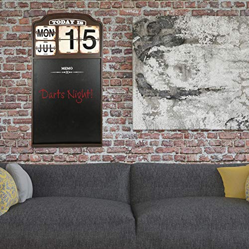 Excello Global Products Iron Wall Mounted Sturdy Metal Hanging Chalkboard Sign With Vintage Flip Calendar Chalkboard And 2 Liquid Chalk Markers #TOP3