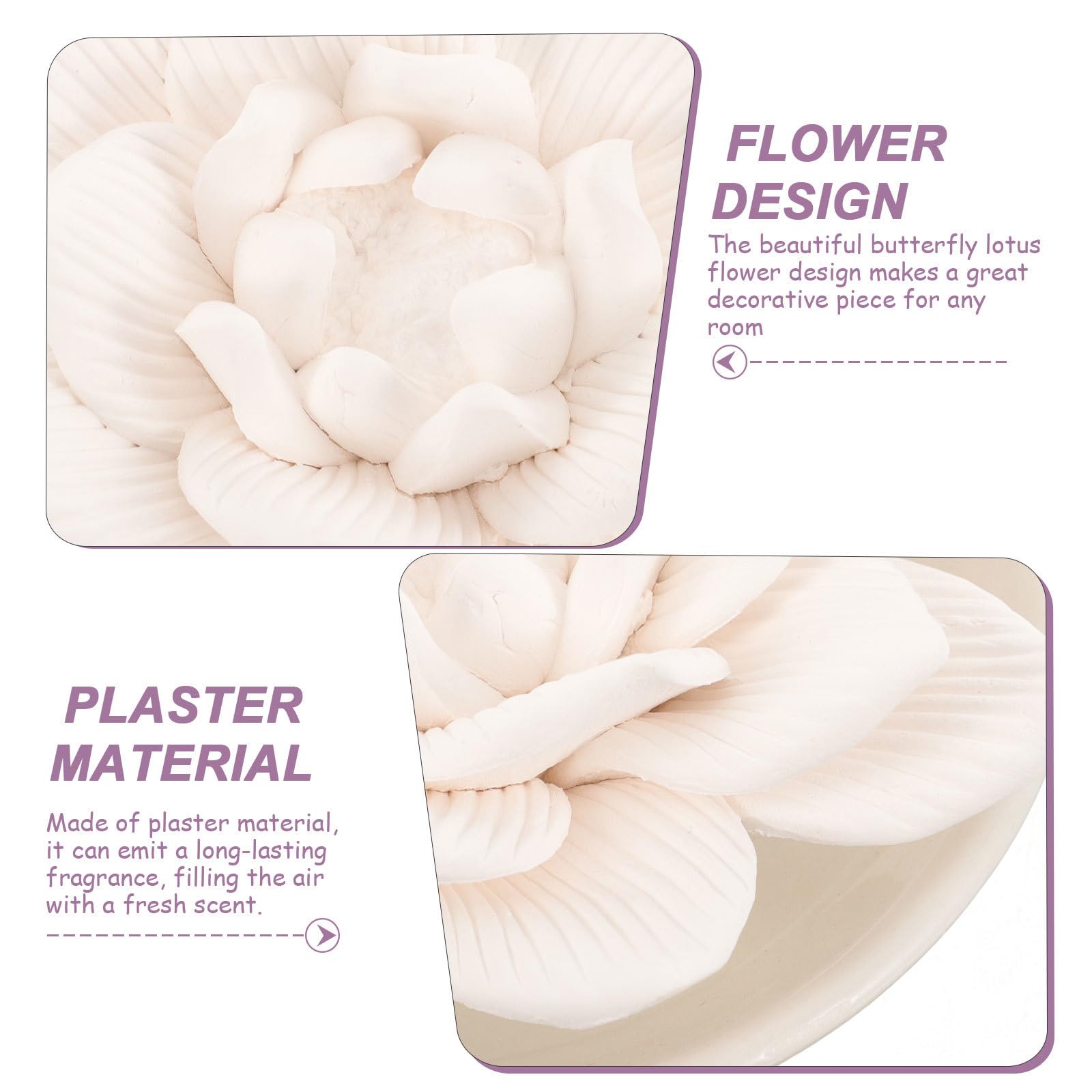 SEWACC difusora de aceites esenciales con diseño de flor, de yeso.