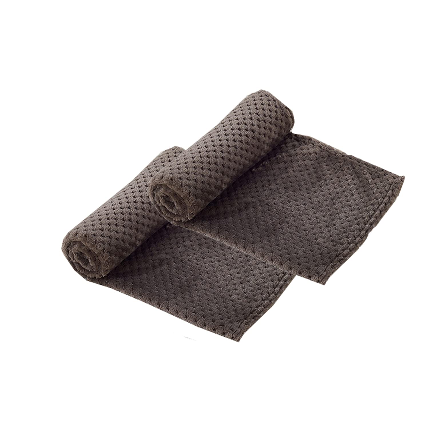AORUI Durable Dog Bed Blanket Soft Warm Pet Sleep Mat 70x100cm Washable Flannel Pet Throw Blanket Set of 2 Sleeping Blanket for Small Medium Large Dogs Cats,Coffee