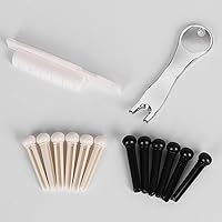 Vista 4 de 15 unids/set de pasadores de puente de guitarra acústica removedor de clavos, juego de tuercas de silla de montar de guitarra