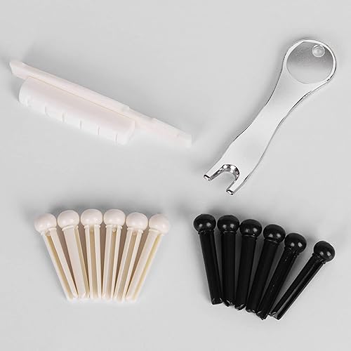 Miniatura 4 de 15 unidsset de pasadores de puente de guitarra acústica removedor de clavos, juego de tuercas de silla de montar de guitarra