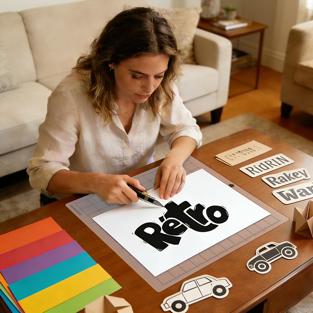 4 Pezzi Tappetino da Taglio 12x12 Pollici per Silhouette Cameo 5/4/3/2/1, StandardGrip Tappetini Adesivi di Ricambio 30x30 cm Durevoli e Antiscivolo con Raschietto per Vinile