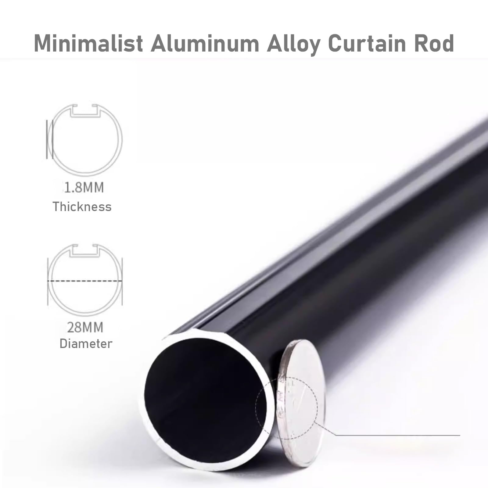 Tringle à Rideaux Double Murale en Alliage d'aluminium de 28 mm avec Supports et Anneaux Robustes pour Rideaux Transparents ou occultants. Solution Moderne pour Les fenêtres du Salon et de l