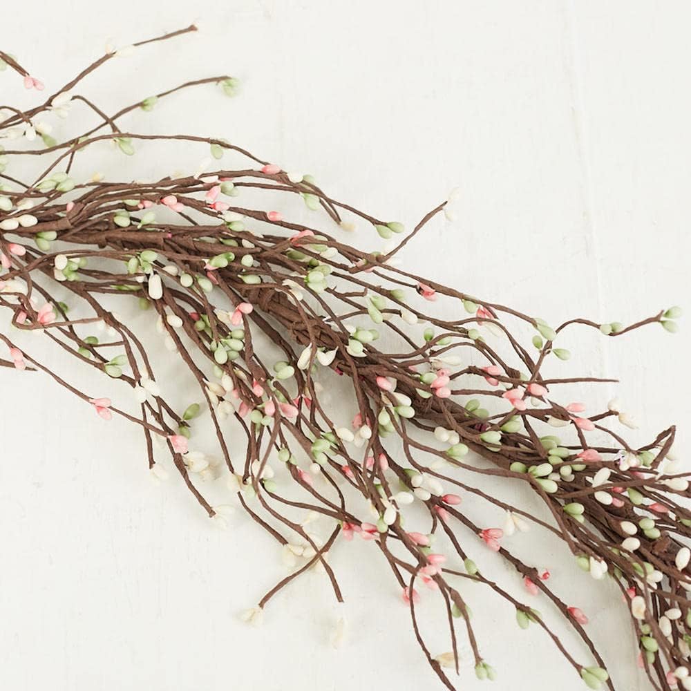 Spring and Summer Artificial English Garden Pip Berry Garland - Year Round Rustic Berries, Farmhouse Home Decor for Table Arrangements, Fireplace Mantel, and Centerpiece Decorations (54" Long)