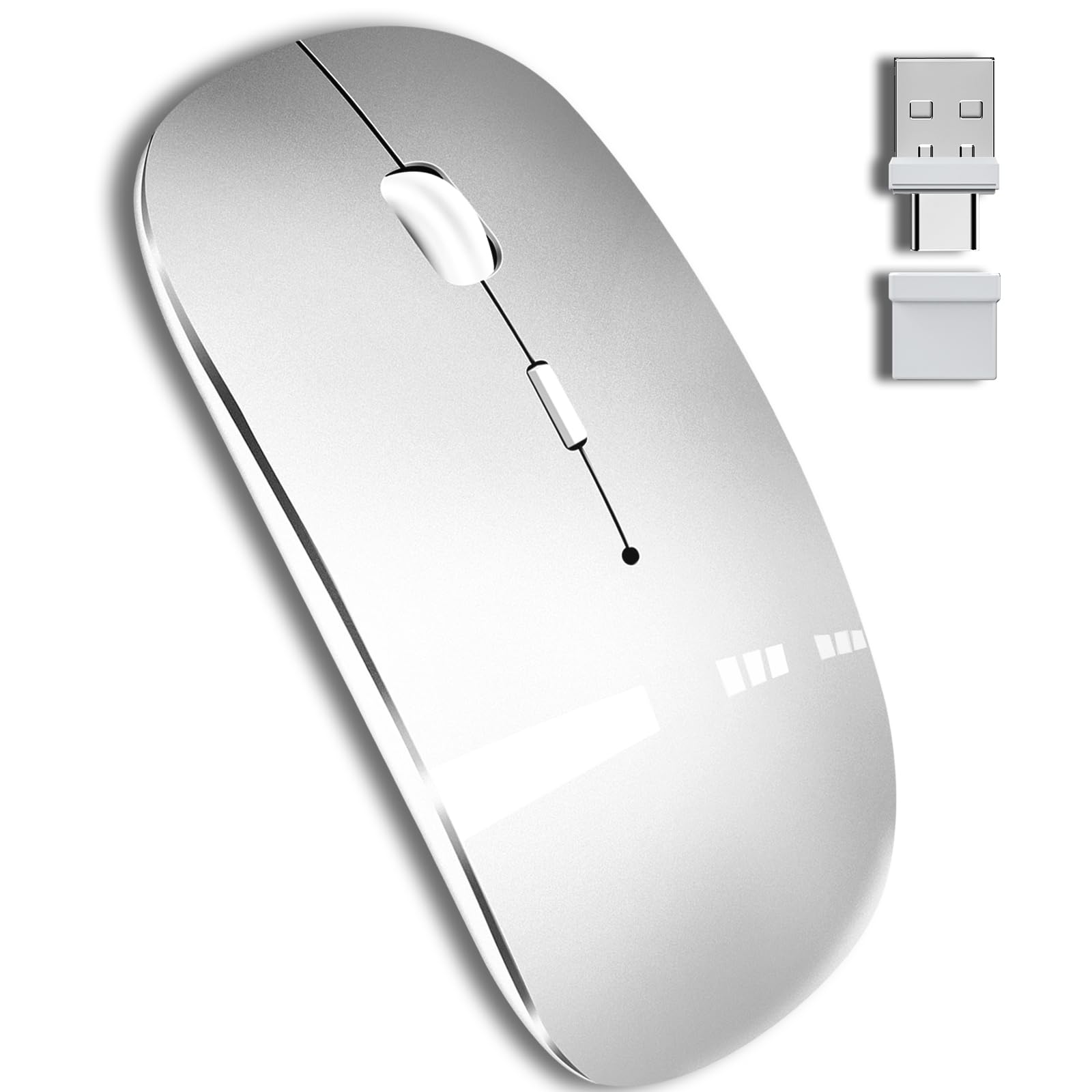 Ratón inalámbrico Bluetooth para Mac Pro, portátil y PC con receptor USB tipo C 8