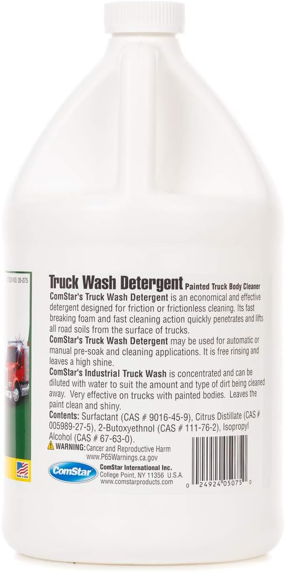 Truck Wash Detergent, 1 Gallon, Heavy-Duty Exterior Body Cleaner, Designed for Both Friction & Frictionless Cleaning for Painted Truck Bodies, Made in USA (05-075)