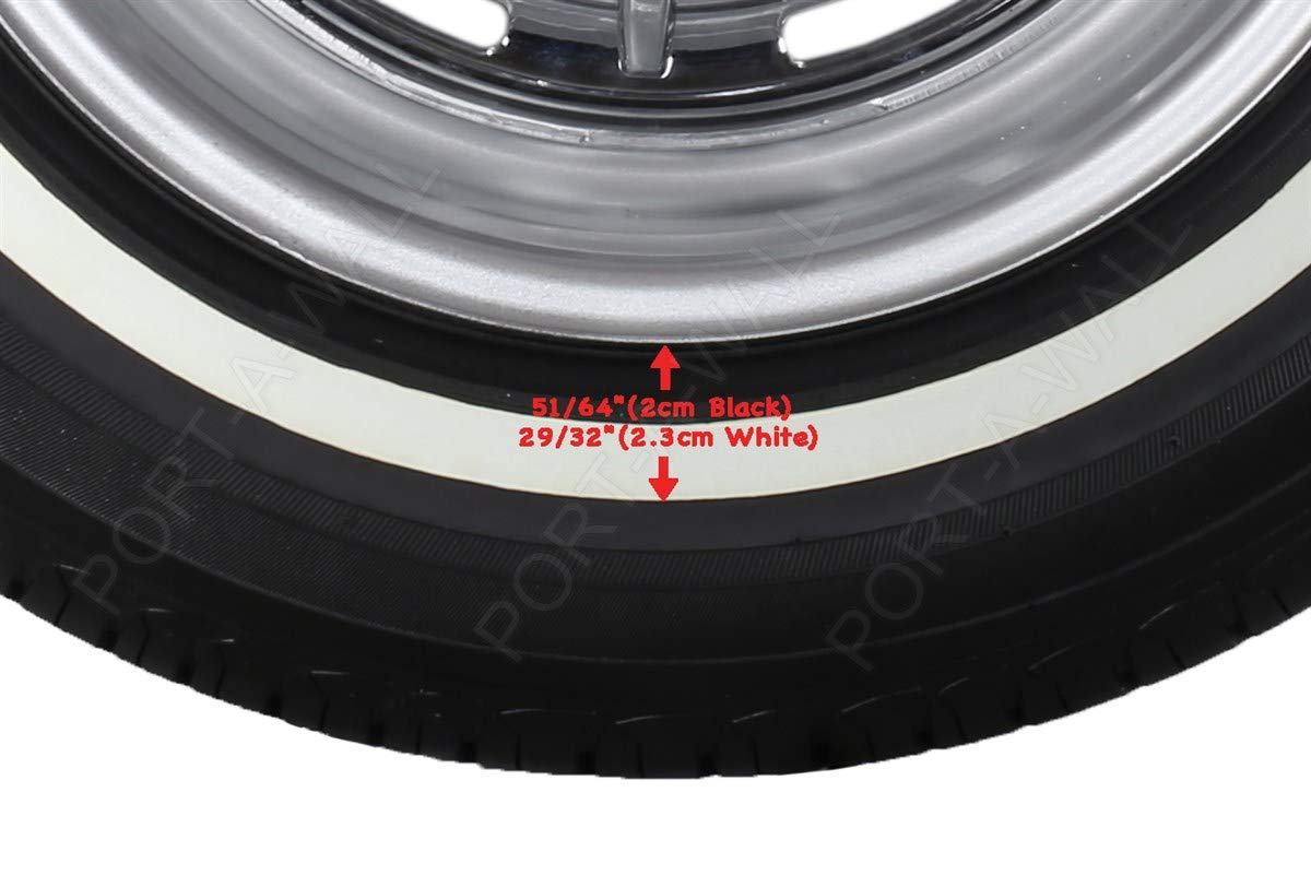 Set di 4 anelli in gomma per pneumatici da 35,6 cm, colore bianco e nero