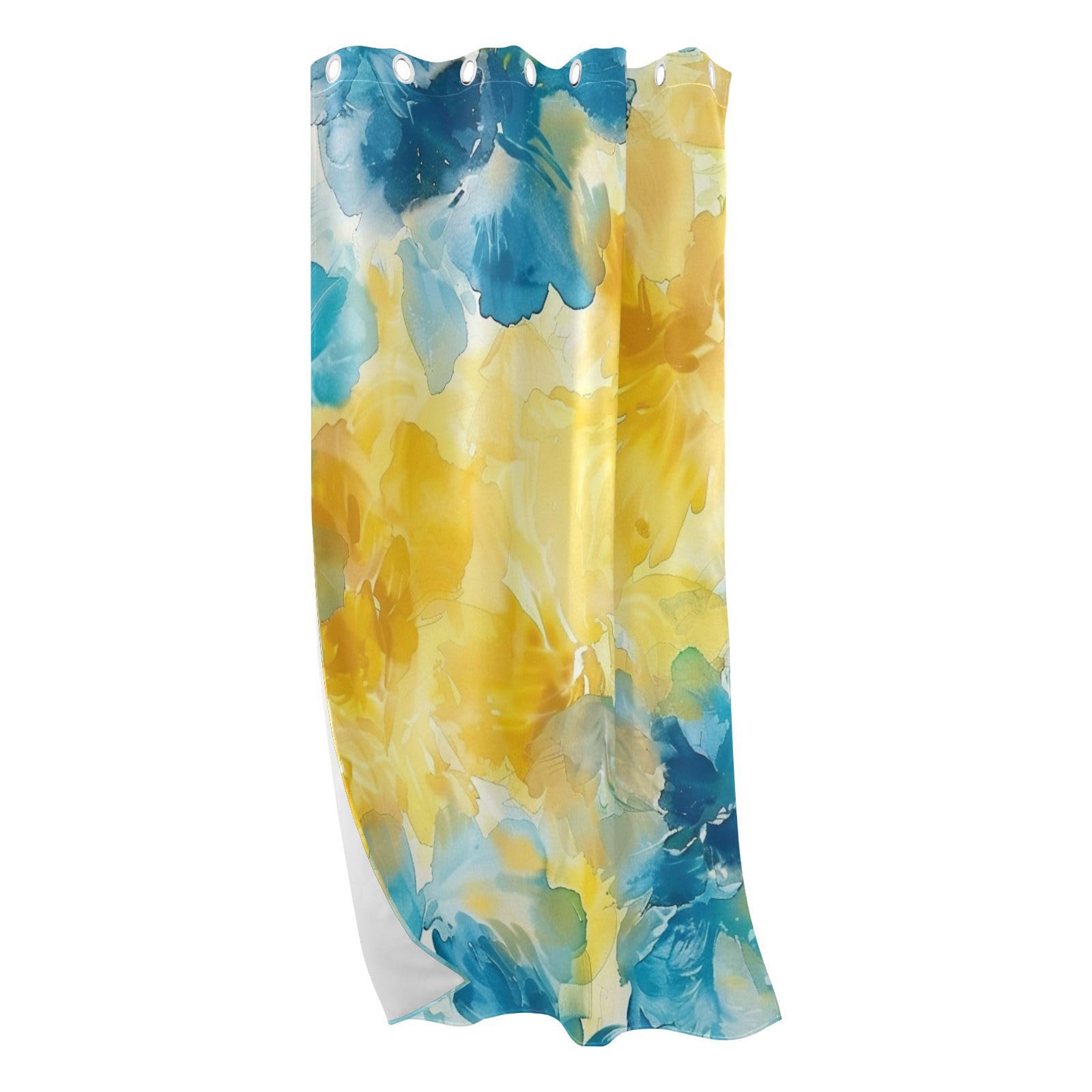 Rideaux occultants pour salon moderne et séparation de pièce à motif aquarelle jaune