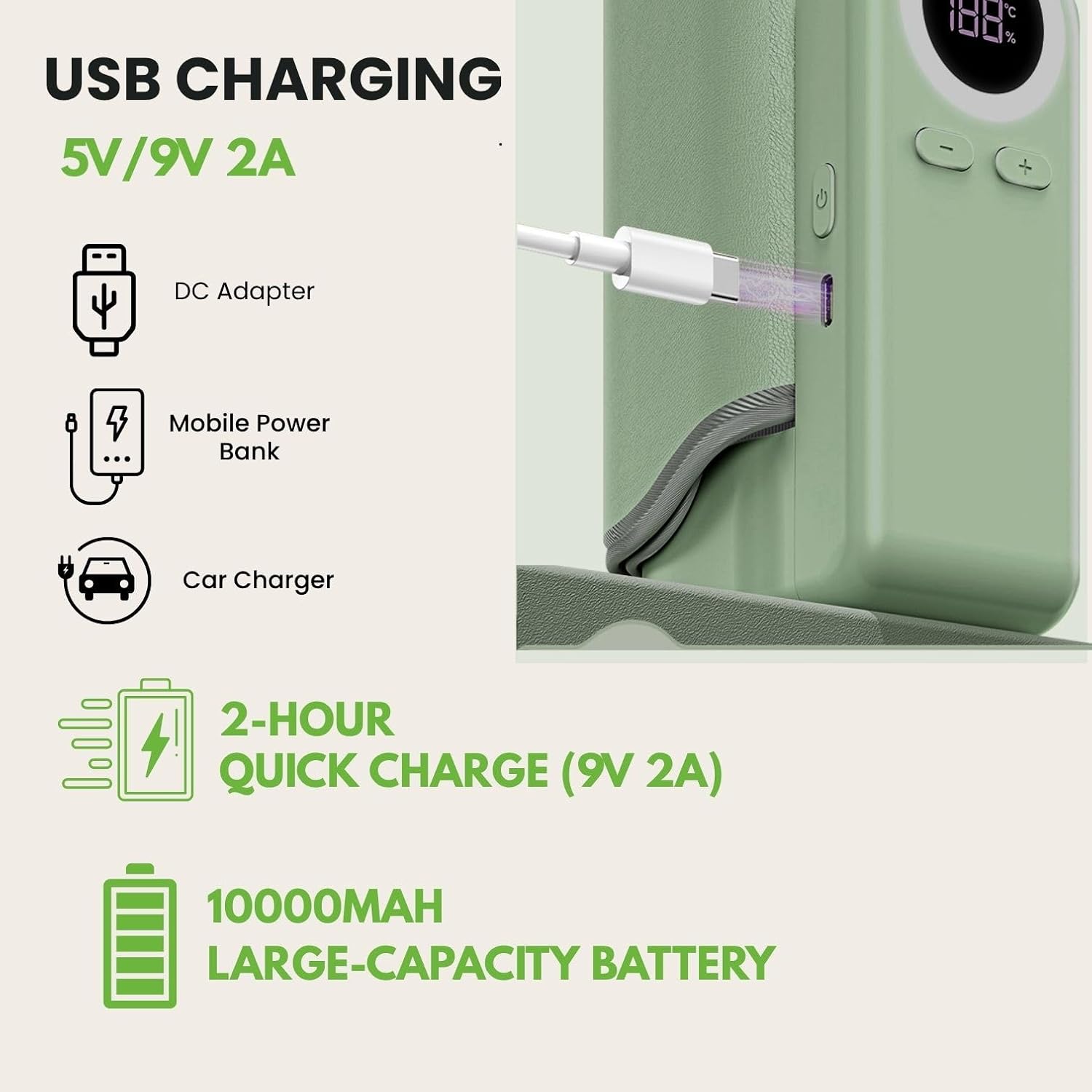 Cozytots ポータブル哺乳瓶ウォーマー 旅行用 ワイヤレスボトルウォーマー 外出先でのデジタルディスプレイ付き LED温度画面