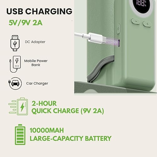 Miniatura 6 de Cozytots Calentador de biberones portátil para viajes, calentador de leche portátil inalámbrico para bebés, para llevar, recargable, USB, alimentado