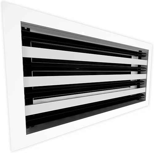 Miniatura 3 de Cubierta de ventilación de CA moderna de 8 x 6 - Ventilación de aire blanca decorativa - Difusor de ranura lineal estándar 100% aluminio - Rejilla