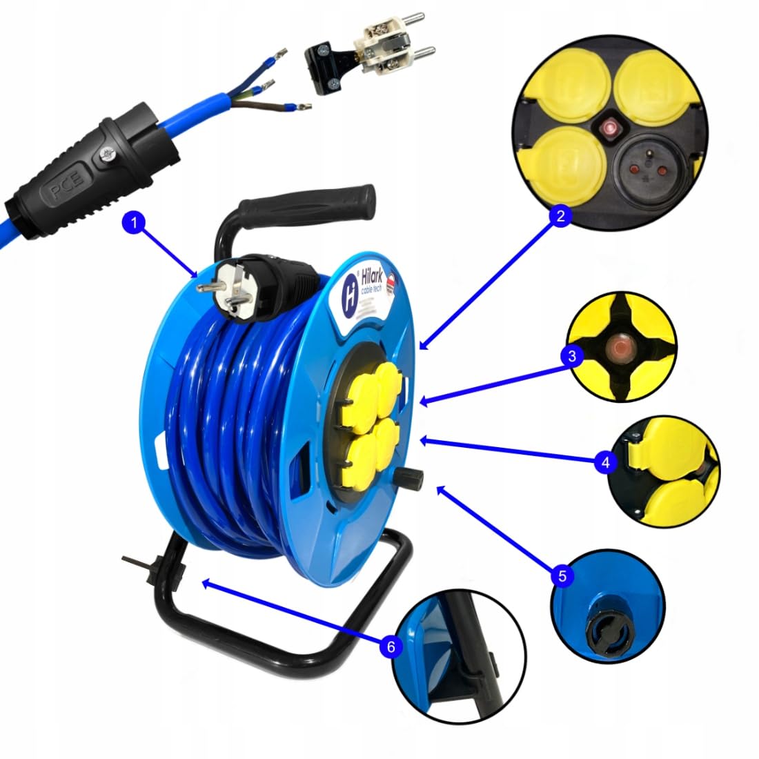 Hilark Cable Tech PUR-Verlängerungskabel 3x1,5mm² H07BQ-F 30m