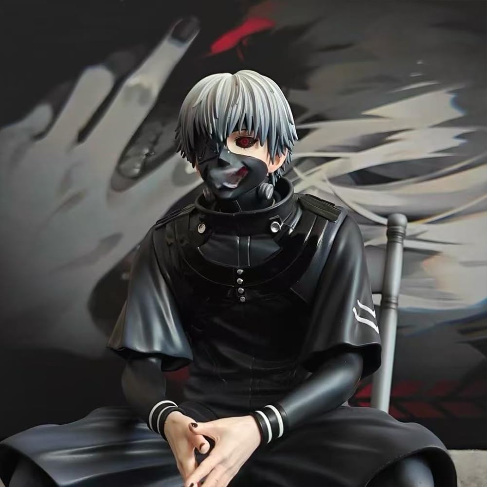 Kaneki Ken figurka anime, 18,5 cm PCW model kolekcjonerski z wymienną głową i akcesoriami, dekoracja biurka, prezent dla fanów anime